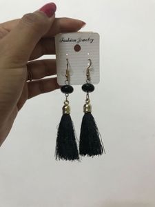 Black Thread Earrings