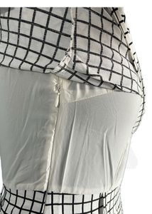 White And Black Check Midi Dress