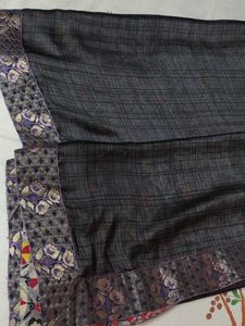 Beautiful Double Shade Saree With Stiched Blouse