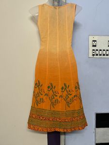Orange Floral Embroidered Dress