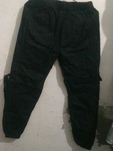 Black Cargos With Long Chain And Elastic