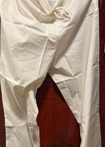 Biba Off White Cotton Ethnic Pants