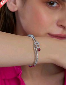 Red-Brass-Silver-Plated-Handcrafted-CZ StoneBracel