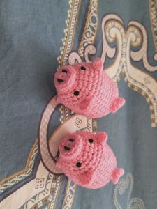 Crochet Cute Piggy Keychain