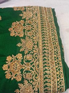 Green Embroidered Saree
