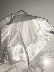 White satin pants