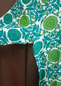 Green And White Pattern Kurti