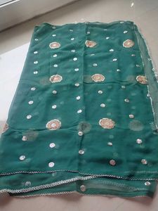 Emerald Green Embroidered Dupatta