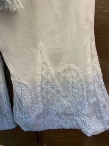 White Embroidered Kurti Set