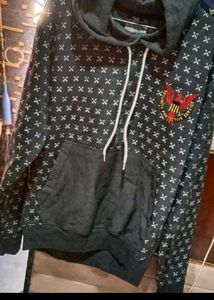 Non Use Graphic Print Hoodie