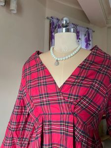 Zara Red Plaid Mini Skirt