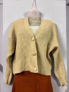 Beige Knit Cardigan