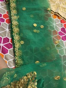 Lehnga Blouse Dupatta Women Green