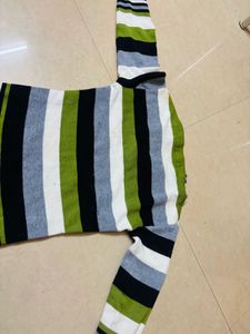 Striped V-Neck Mini Dress