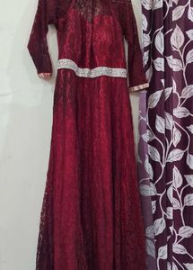 Red Net Gown