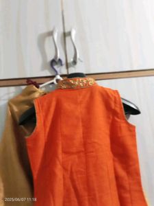Title: Traditional Orange &amp; Beige Embroidered Anar