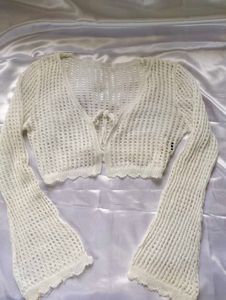 White Crochet Shrug