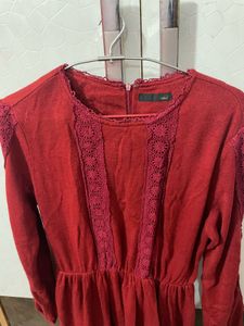 Red Lace Detail Dress