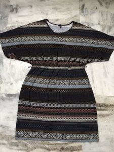 Patterned Knit short Dress
