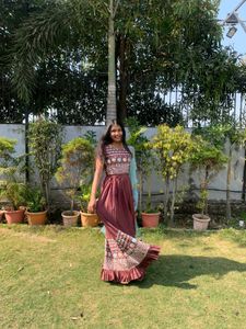 Lengha With Thread Embroidery