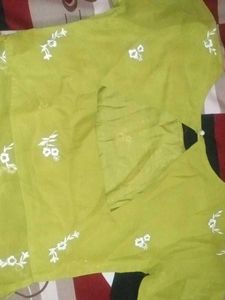 Green Embroidered Kurta for womens