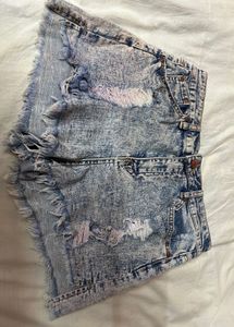 High Rise Denim Shorts