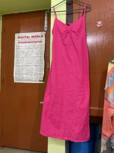 Pink Midi Slip Dress
