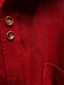 Red Long Sleeve Textured Shirt