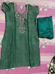 Bottle green Silk Suit