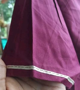 Maroon Embroidered Kurti With Pant.