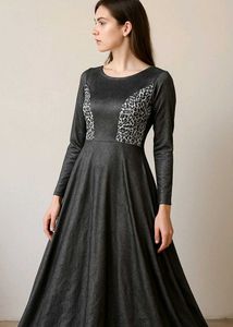 Animal Print Panel Dress