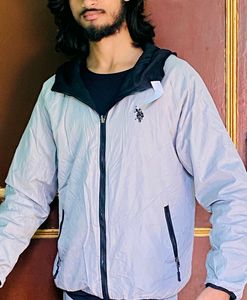 Men&#39;s Reversible Hooded Jacket. Logo Both &#39;side