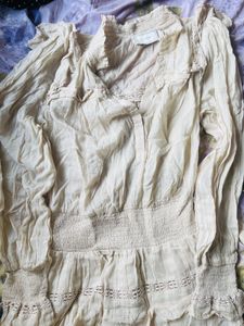 Tiered Ruffle Mini Dress Pure Cotton