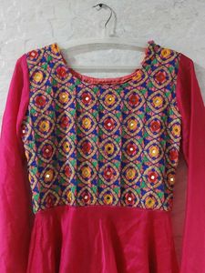 Pink Embroidered Anarkali Dress