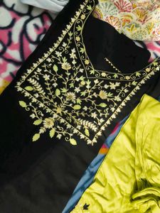Embroidered Kurta Set Balck
