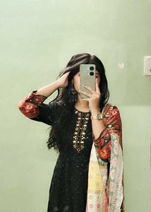 Anarkali sequence kurta with boho dupatta