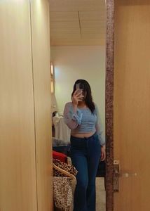 Blue Ruched Crop Top