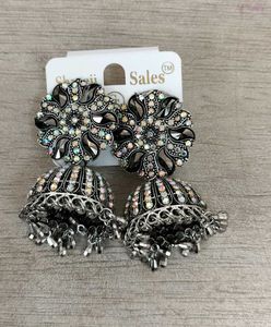 Oxidize Silver Jhumka
