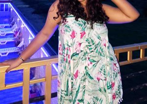 Tropical Print Sleeveless Dress