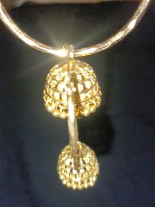 Gold Jhumka Hoop Earrings