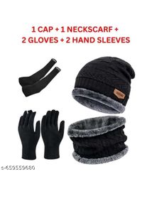 Winter Set: Cap, Scarf, Gloves & Sleeves