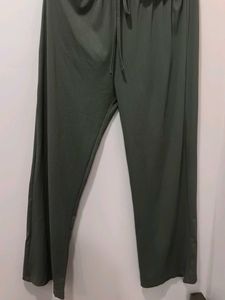 Olive Green Ribbed Lounge Pants