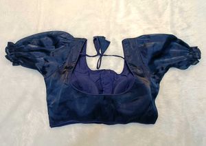 Navy Jimichu Blouse