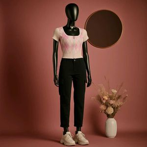 Sale 🎉🎊Argyle Zip-Up Crop Top