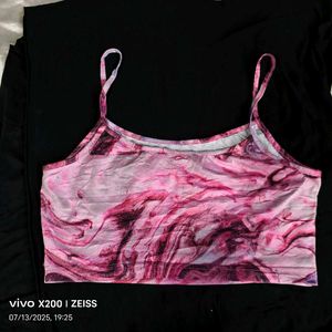 18137. Pink Marble Crop Top