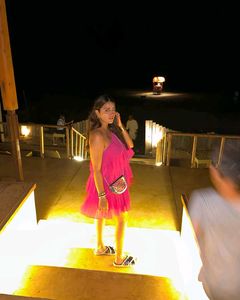 Pink Tiered Mini Dress