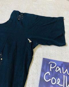 Black Embroidered Kurta ( Women )