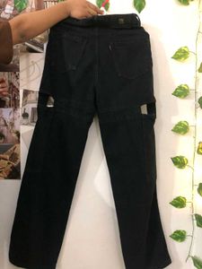 Straight Leg Cutout Jeans.