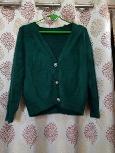 Green Fuzzy Cardigan💚
