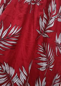 Red &amp; White Leaf Print Halter Top